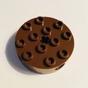 LEGO KOŁO Z OTWORAMI 4X4 BRĄZOWE