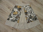 Max Mara Weekend rozkloszowana letnia spódnica kwiaty groszki _ S