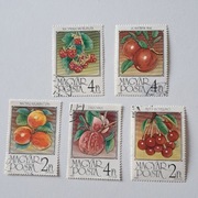 5 węgierskich znaczków pocztowych z motywami owoców (Magyar Posta)