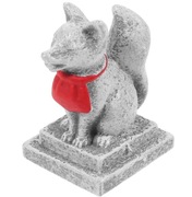 Figurki lis Kitsune Inari BESPORTBLE 2 szt miniatura żywica