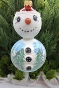 Bombka szklana Bałwanek ręcznie dmuchana i dekorowana prezent! Wz45