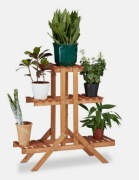 Relaxdays drewniany 3 poziomowy kwietnik 