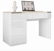 Biurko Aurora – białe na wysoki połysk ze złotą lamówką!