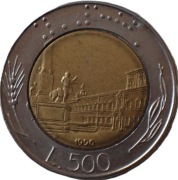 RYNEK - 500 lire z 1990 roku Włochy - OBEJRZYJ MOJĄ OFERTĘ