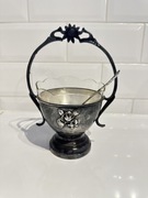 Stara cukiernica posrebrzana z łyżeczką