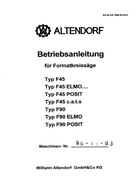 Piła formatowa ALTENDORF F45, F90 z 1996 roku - instrukcja obsługi DTR