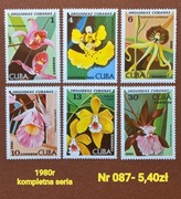 Znaczki flora:087: kwiaty- Kuba 1980r **