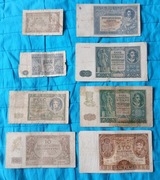 Stare polskie banknoty okupacja niemiecka PRL 2,5,10,50,100 zł 1931,1940 r.