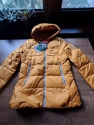 Musztardowa/złota zimowa kurtka puch 152