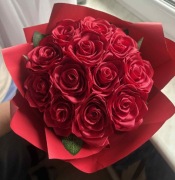 Bukiet satynowych róż 12szt