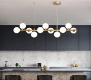 Nowoczesny żyrandol w kształcie kuli Żyrandole liniowe Lampy wiszące złota