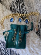 Kolczyki yes srebro pozłacane+ bransoletka 