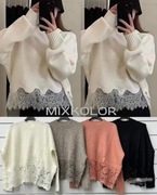 Swetry z azurowa koronką 