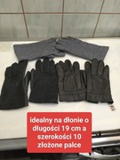 Rękawice skórzane PRL - 2x skóra naturalna + magazynowe pikowane LATA 70-80