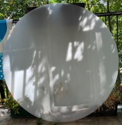 Mleczna okrągła pleksi szkło akrylowe gr 3 mm średnica 120 cm połysk