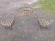 KWIETNIK  NA TRZY DONICE,KŁUTY,STALOWY -ŚWIEŻO ODRESTAŁROWANY (ODNOWIONY) !