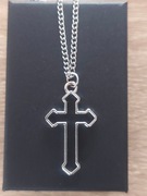 Naszyjnik unisex 55 cm stal szlachetna pancerka z krzyżykiem, prezent