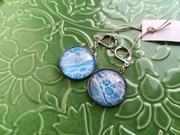 Alacer - piękne kolczyki 25mm na biglu, artystyczne malowane akwarelami