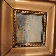 Stary obraz Olejny - złota rama drewniana 