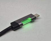 Kabel USB C do C 2m z diodą RGB, w oplocie, nowy