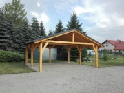 Wiata garażowa drewniana na 2 auta