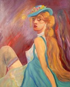 "Rudowłosa" obraz olejny na płótnie (73 X 92)