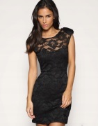 ASOS KORONKOWA CZARNA SUKIENKA KWIATY 38 WESELE 