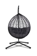 Fotel Wiszący do OGRODU Amber Antracyt / Szary Kokon Huśtawka Wolnostojący