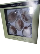 Szklane zawieszki jajka z piórkiem 5sztuk dekoracja wielkanocna