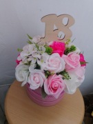 Flowerbox mydlany na prezent podziękowanie 