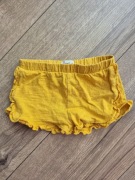 F&F musztardowe żółte szorty krótkie spodenki falbanka 68 