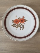 Talerz ozdobny Ćmielów maki brąz sepia 29 cm