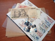 2 banknoty PRL: 2000 zł i 100 zł wydruk ilustracji 2 x antyrama A5  