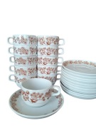 Vintage zestaw porcelany, 12szt. zestawu filiżanki i spodki Bauscher Weiden