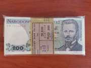 200 zł złotych 1988 rzadsza paczka serii EM st. 1/1-