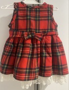 Śliczna w kratkę sukienka r. 86/92