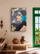 "Złota Łza " obraz akrylowy ręcznie malowany 