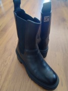 Czarne skórzane botki sztyblety Gino Rossi roz. 38