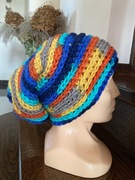 Czapka szydełkowa boho