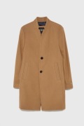 ZARA, LUX,77% Wełniany płaszcz, Camel, S