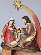 Śliczna mała szopka bożonarodzeniowa, Święta Rodzina, 12x14 cm