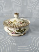 Owalna cukiernica porcelanowa Chodzież złota róża 