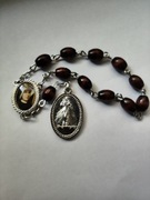 Różaniec dziesiątka drewno Jezu ufam Tobie Sw. Faustyna