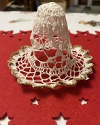 Dekoracja choinkowa 1 sztuka długość ok 10cm Ręcznie robiona na szydełku 