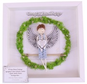 Pamiątka Chrztu Świętego Ramka 3D Anioł Stróż Rękodzieło Makrama Prezent