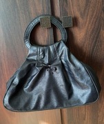 Torebka do ręki, Czarna z Ekoskóry, pakowna, używana