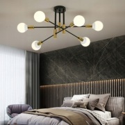 LAMPA SUFITOWA WISZĄCA ŻYRANDOL E27 CZARNO-ZŁOTA NOWOCZESNA 72CM