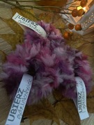 Scrunchie z włóczki w kolorze wrzosowym