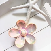 Spinka do włosów, klamra klamerką duża kwiat Boho błyszcząca różowa 