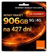 Internet Mobilny na kartę Orange Free za darmo 906GB ROK karta sim 4G 5G